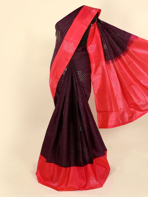 

Pothys Purple & Pink Pure Silk Woven Design Kanjeevaram Saree