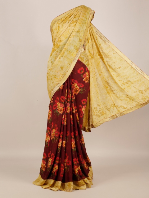 

Pothys Mustard Embroidered Saree