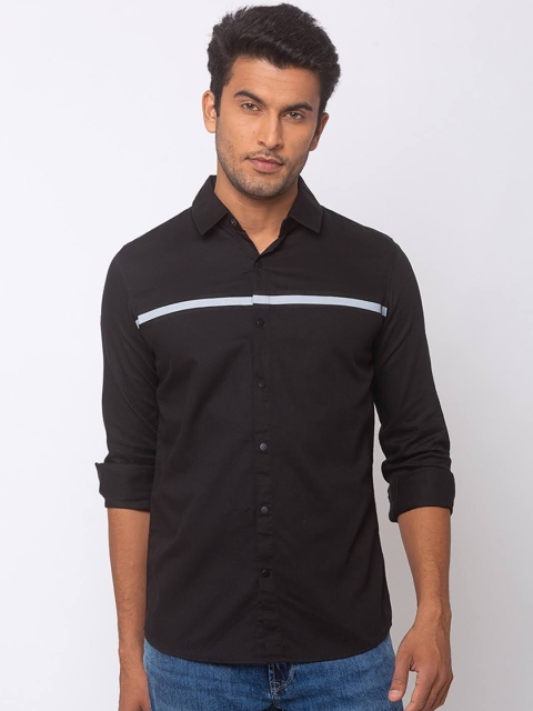 

SPYKAR Men Black Slim Fit Solid Casual Shirt