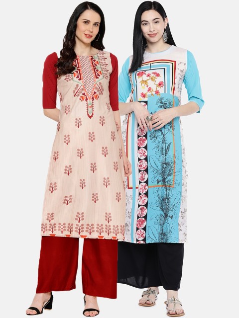 

7Threads Women Multicoloured Printed Straight Kurta, Multi