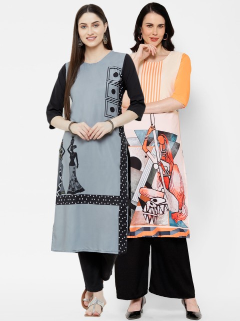 

7Threads Women Multicoloured Printed Straight Kurta, Multi