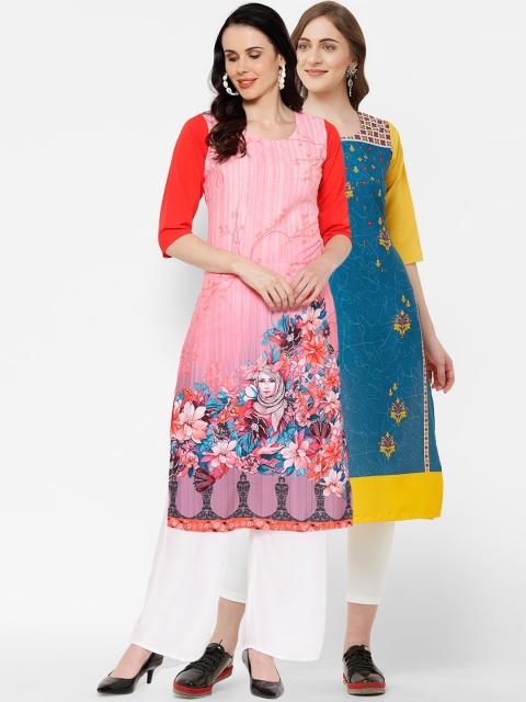 

7Threads Women Multicoloured Printed Straight Kurta, Multi