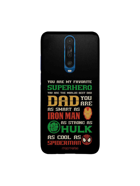 

macmerise Black & Green Superhero Dad Printed Xiaomi Poco X2 Sleek Back Cover