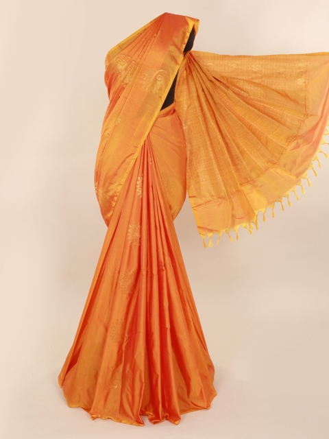 

Pothys Orange Woven Design Silk Cotton Saree