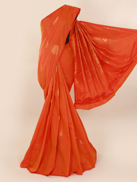 

Pothys Orange Woven Design Silk Cotton Saree