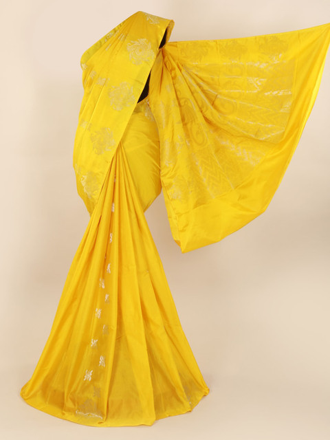 

Pothys Yellow Woven Design Silk Cotton Saree