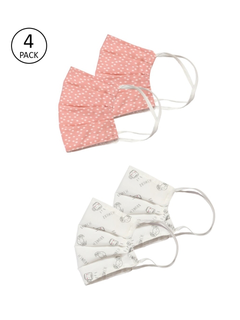 

Bellofox Unisex Pack Of 4 Printed 3-Ply Protective Outdoor Masks, Peach