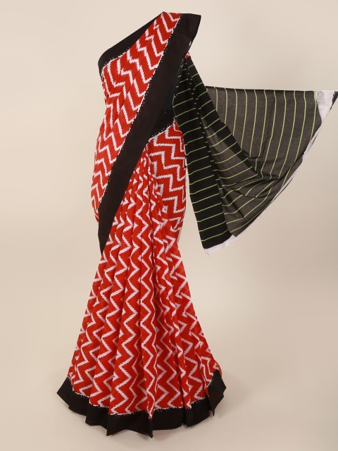 

Pothys Red Striped Pure Cotton Saree
