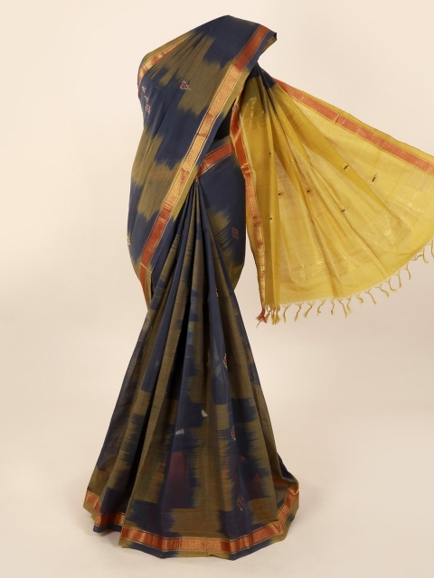 

Pothys Grey & Yellow Pure Cotton Woven Design Saree