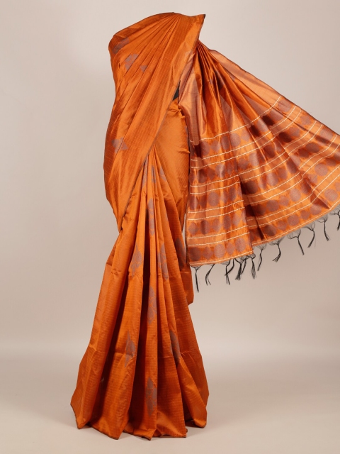 

Pothys Brown Woven Design Jute Silk Saree