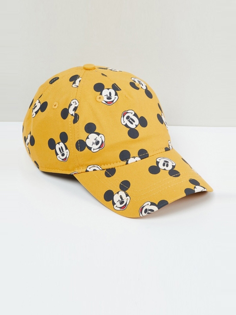 

max Girls Yellow Printed Baseball Cap