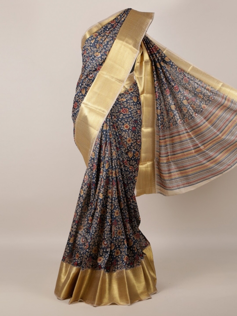 

Pothys Navy Blue Printed Saree
