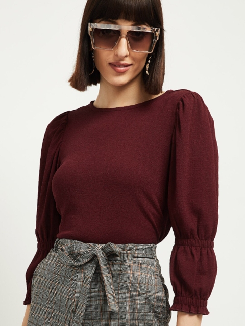 

max Women Maroon Solid Top