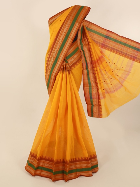 

Pothys Yellow Solid Saree
