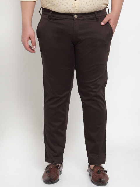 

plusS Men Brown Regular Fit Solid Chinos
