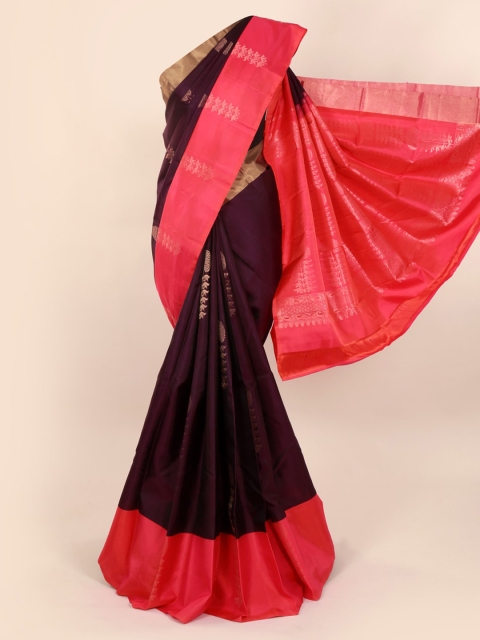

Pothys Purple Solid Kanjeevaram Saree