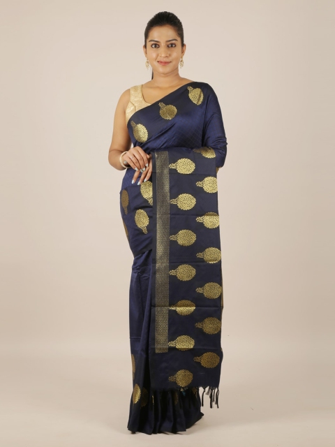 

Pothys Navy Blue Woven Design Art Silk Saree