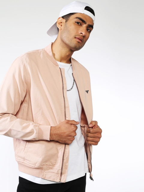 

Blue Saint Men Pink Solid Lightweight Bomber Jacket