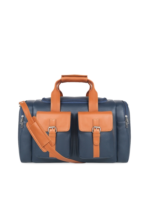 

Toteteca Unisex Navy Blue & Brown Solid Large Duffel Bag