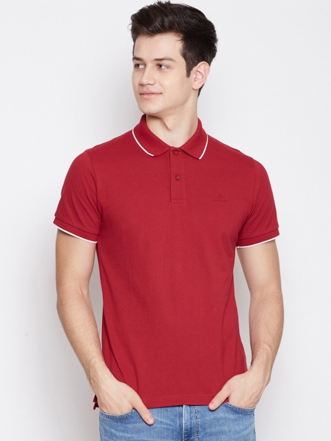 

GANT Men Red Solid Polo Collar T-shirt