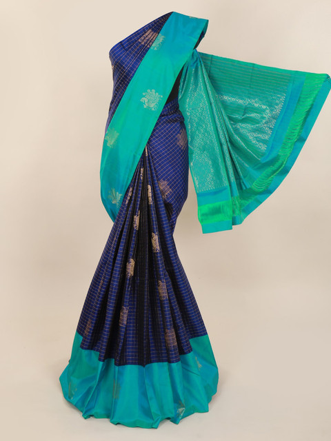 

Pothys Navy Blue Woven Design Kanjeevaram Saree