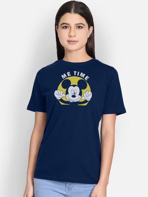 

Free Authority Women Blue Mickey & Friends Printed Round Neck T-shirt