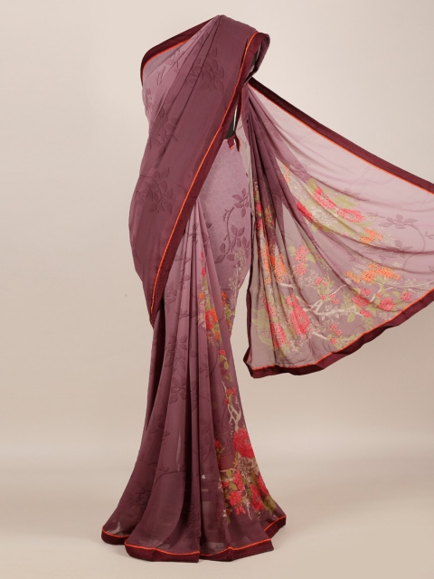 

Pothys Purple Printed Poly Georgette Saree