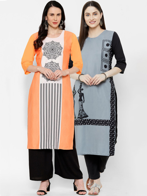 

7Threads Women Multicoloured Printed Straight Kurta, Multi