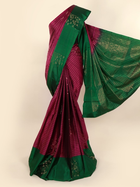 

Pothys Magenta Woven Design Kanjeevaram Saree
