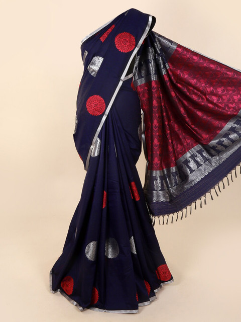 

Pothys Navy Blue Woven Design Saree