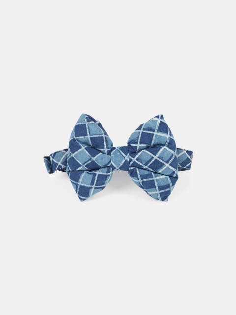 

Heads Up For Tails Navy Blue Print Dog Bow Tie with Collar