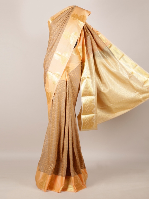 

Pothys Brown Solid Art Silk Saree