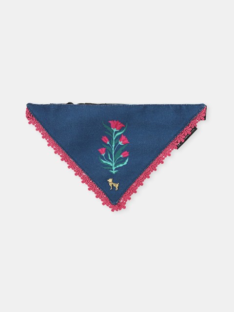 

Heads Up For Tails Navy Blue Printed The Indian Collective Kamal Double Sided Dog Bandana