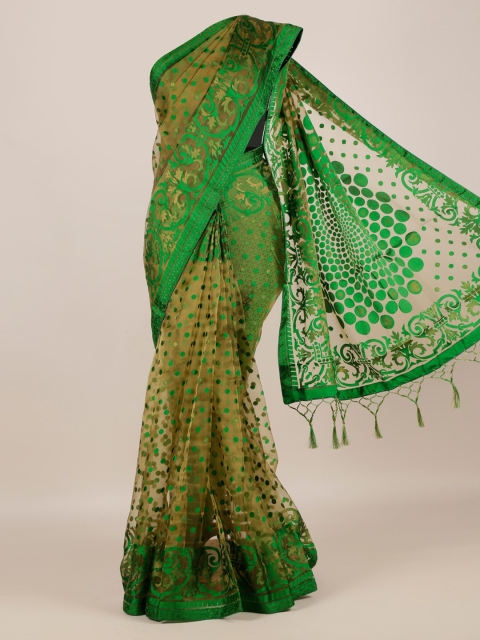 

Pothys Green Woven Design Jute Silk Saree