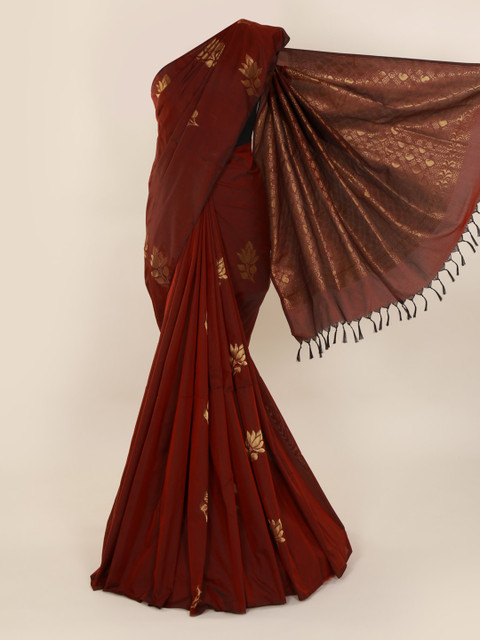 

Pothys Maroon Woven Design Silk Cotton Saree