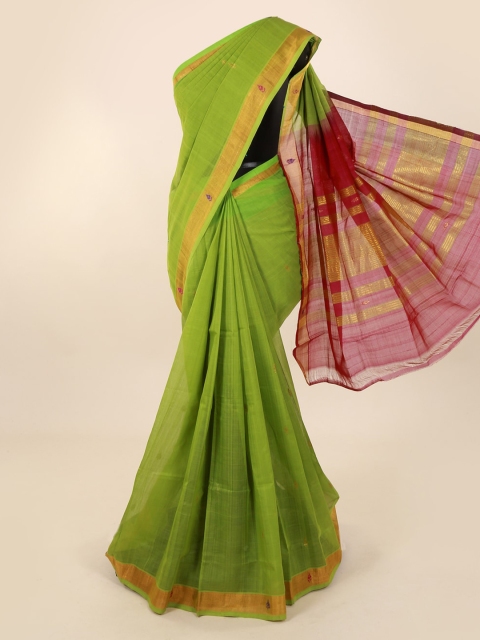 

Pothys Green Solid Saree
