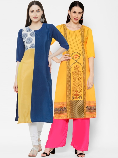 

7Threads Women Multicoloured Printed Straight Kurta, Multi