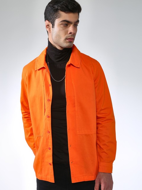 

Blue Saint Men Orange Solid Lightweight Tailored Jacket