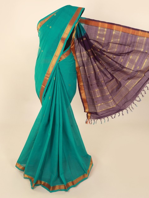 

Pothys Green Solid Pure Cotton Saree