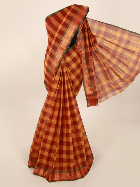 Pothys Multicoloured Checked Pure Cotton Saree, Multi