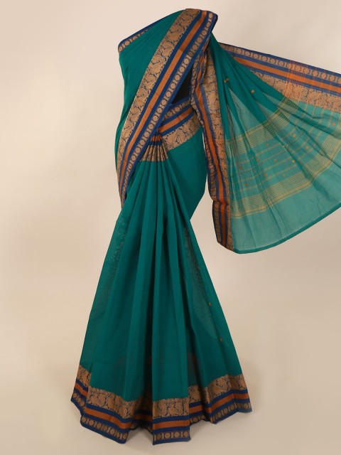 

Pothys Green Solid Pure Cotton Saree