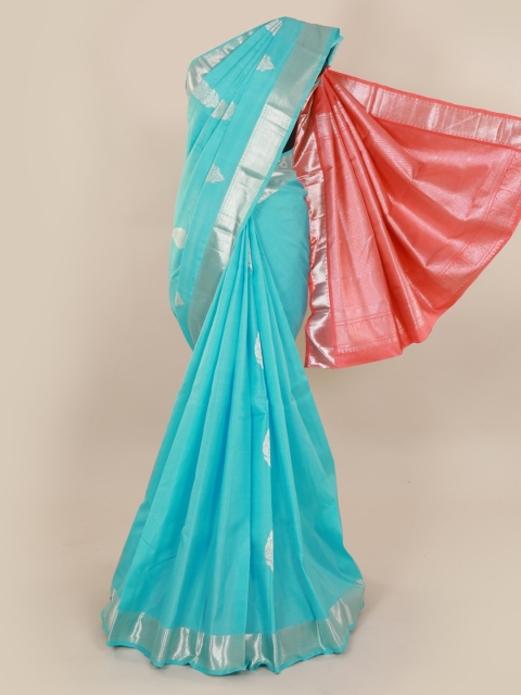

Pothys Blue & Pink Pure Silk Woven Design Kanjeevaram Saree