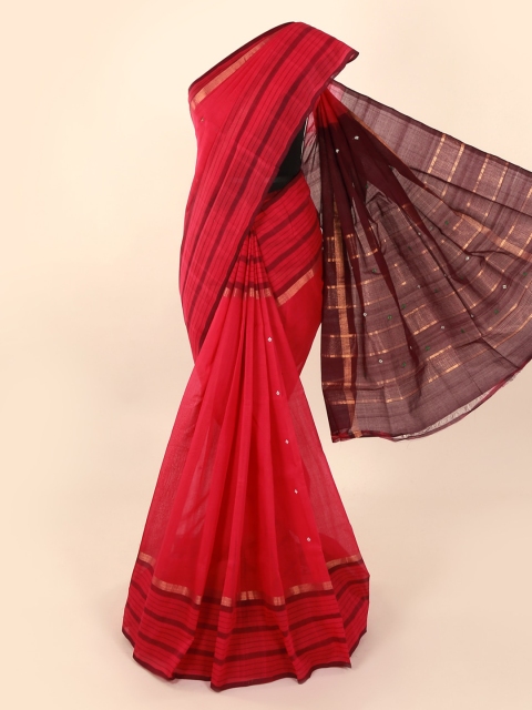 

Pothys Red Solid Pure Cotton Saree
