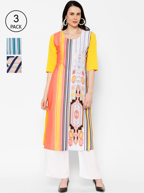 

7Threads Women Multicoloured Printed Straight Kurta, Multi