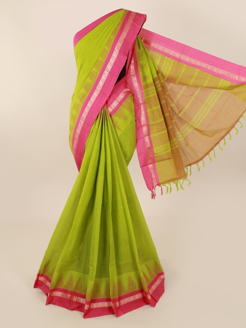 

Pothys Lime Green Solid Pure Cotton Saree