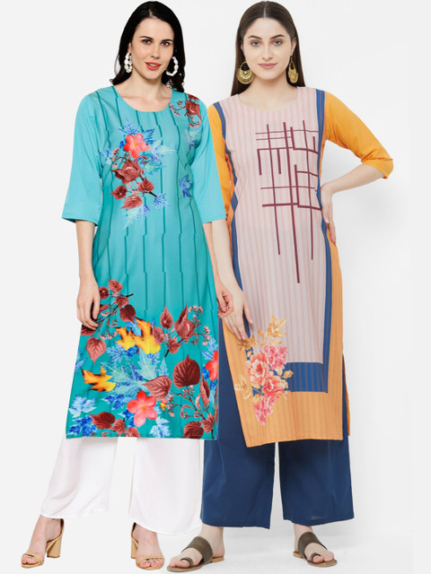 

7Threads Women Multicoloured Printed Straight Kurta, Multi