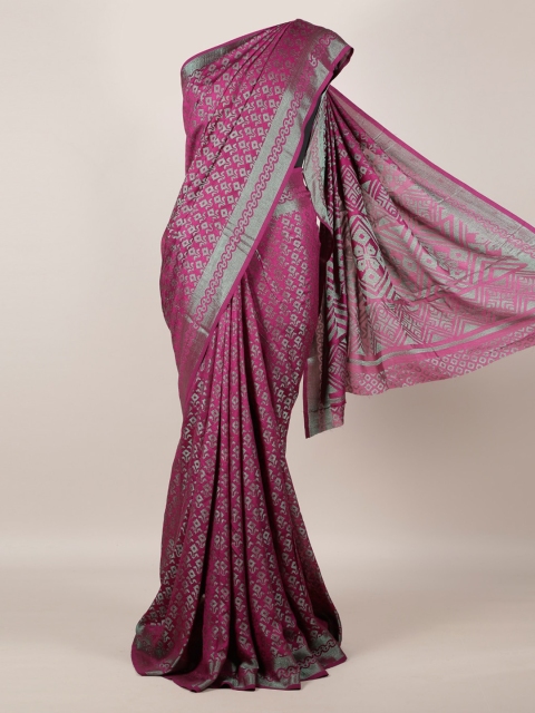 

Pothys Purple Printed Poly Georgette Saree
