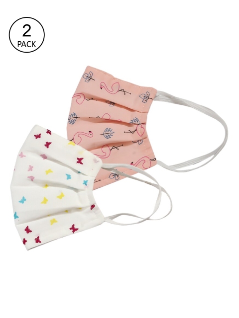 

Bellofox Unisex Pack Of 2 Printed 3-Ply Reusable Protective Outdoor Masks, Peach