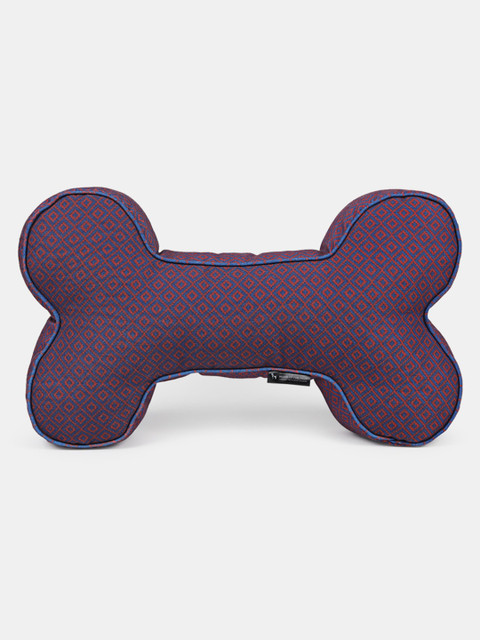 

Heads Up For Tails Purple & Blue Self Design Bone Cushion for Pets