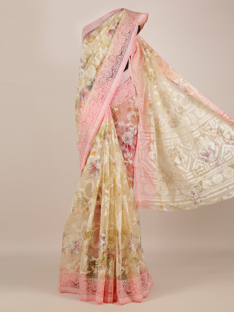 

Pothys Cream-Coloured Woven Design Jute Silk Saree